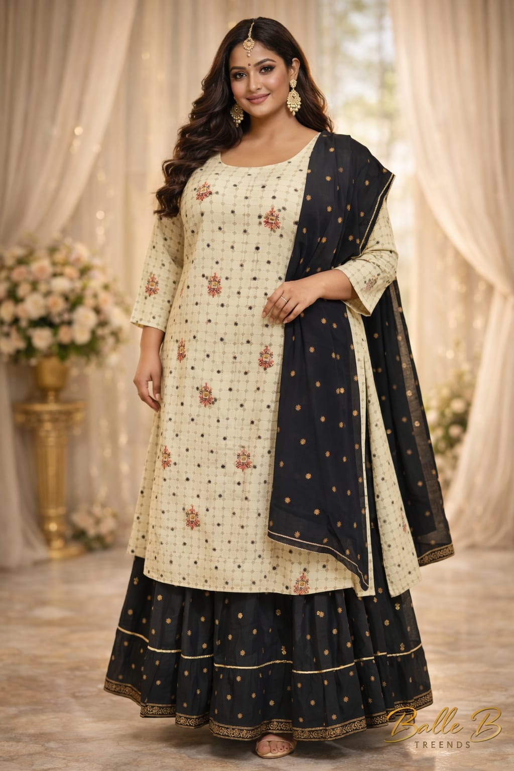 Cotton Kurti Set with Skirts